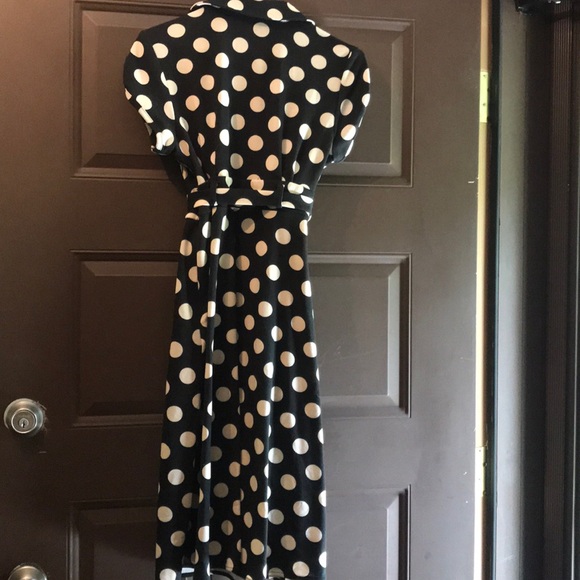 B/W Polka Dot Midi Dress, petite medium - Picture 3 of 3